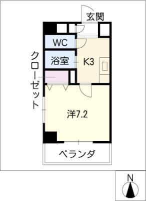 シイノマンション(1K/3階)の間取り写真