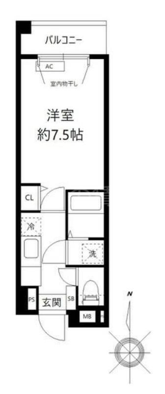 POWERHOUSE/KW(1K/6階)の間取り写真