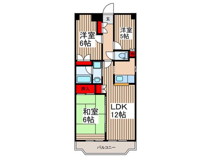 サンジェルマン2(3LDK/4階)の間取り写真