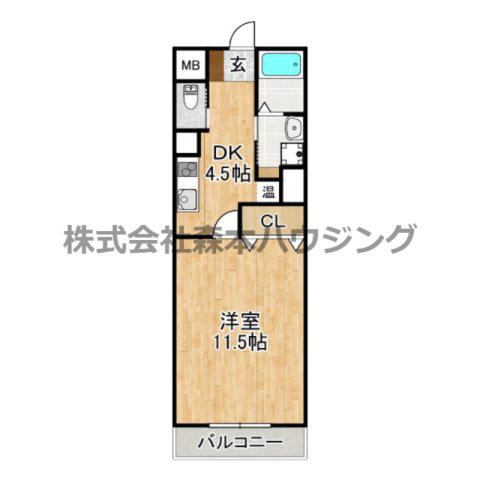 フェリーチェ古川橋(1DK/3階)の間取り写真