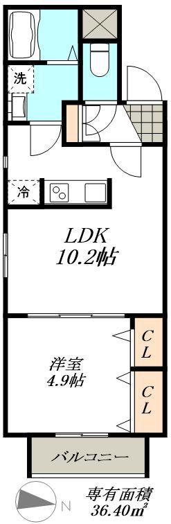 CHERIM桜本町LEGACY(1LDK/3階)の間取り写真