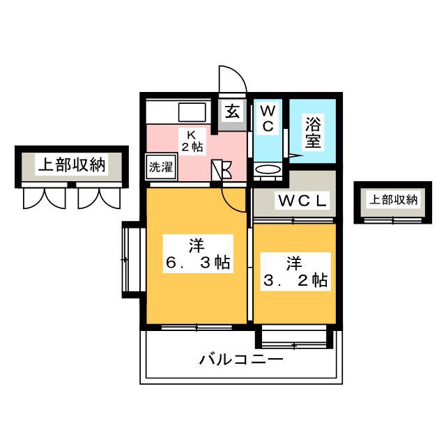 フォレスト薬院大通(2K/3階)の間取り写真