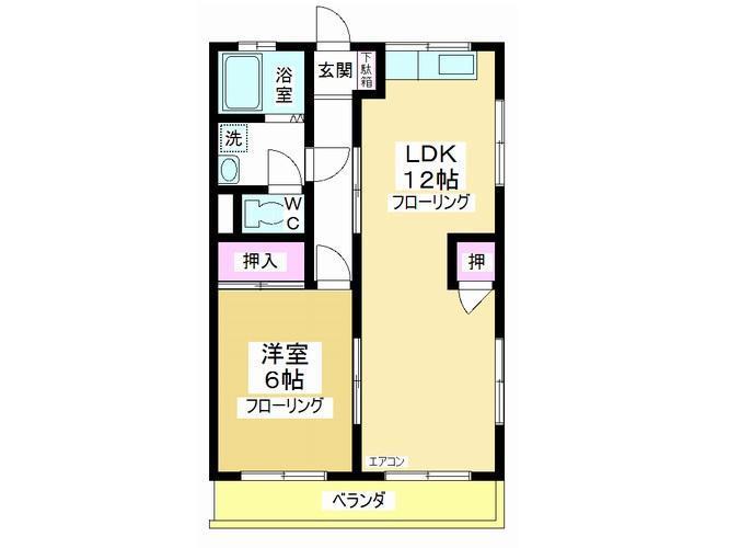 パークハイツ冨田(1LDK/1階)の間取り写真