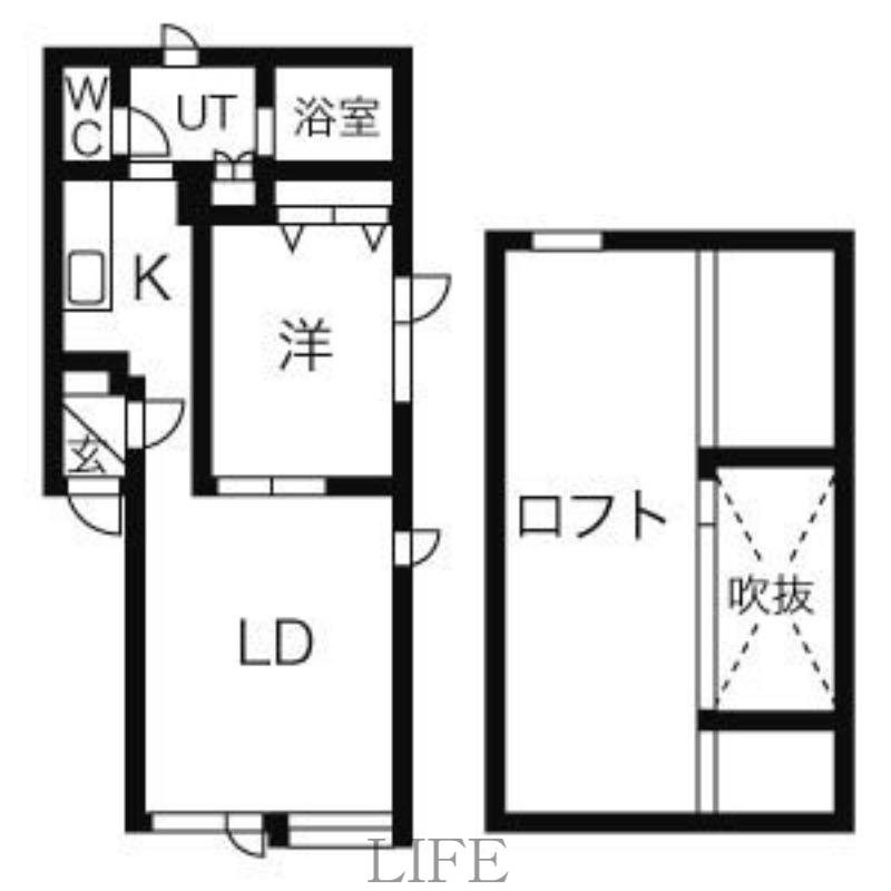 コンフォート(1LDK/2階)の間取り写真