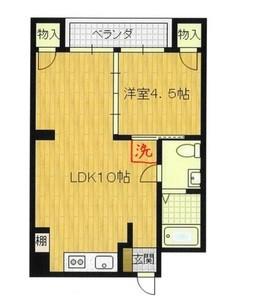 エバーグリーン新大阪(1LDK/3階)の間取り写真