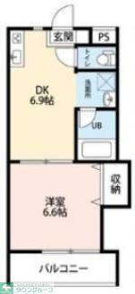 第7島田マンション(1DK/2階)の間取り写真