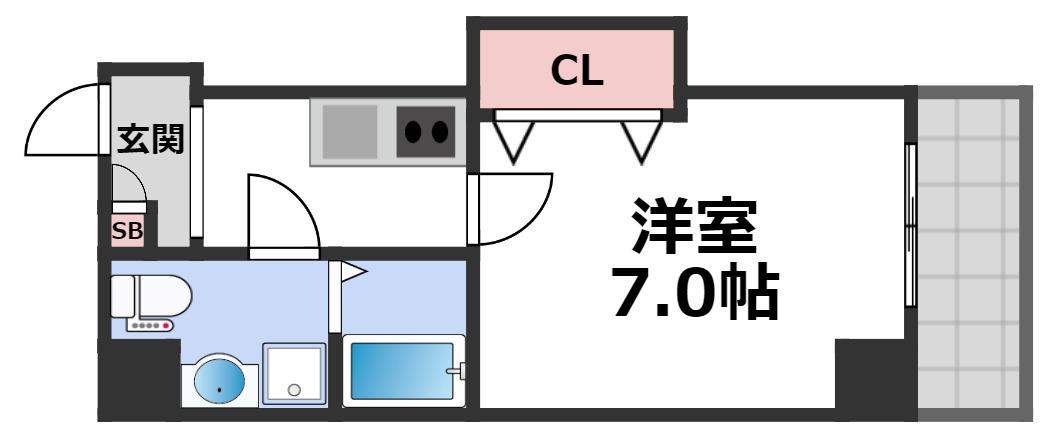 S-FORT大今里西(1K/8階)の間取り写真