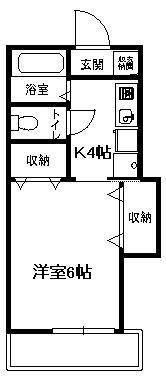 フォレスト(1K/2階)の間取り写真