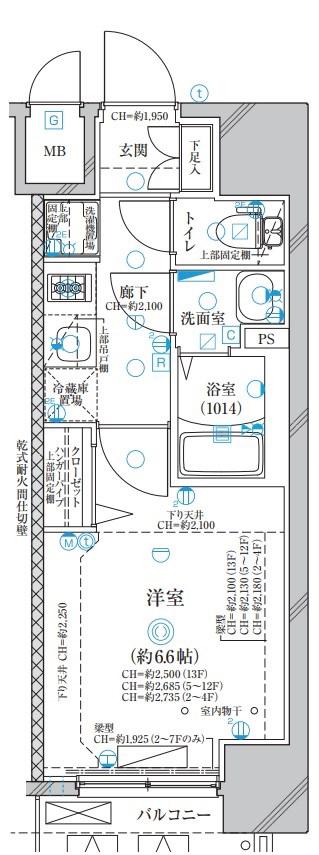 ディアレイシャス名古屋太閤通(1K/9階)の間取り写真