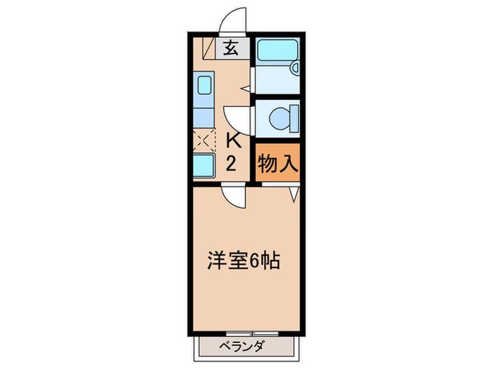 阿倍野ハイツ(1K/1階)の間取り写真