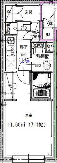 ベルシードステアー新中野(1K/1階)の間取り写真