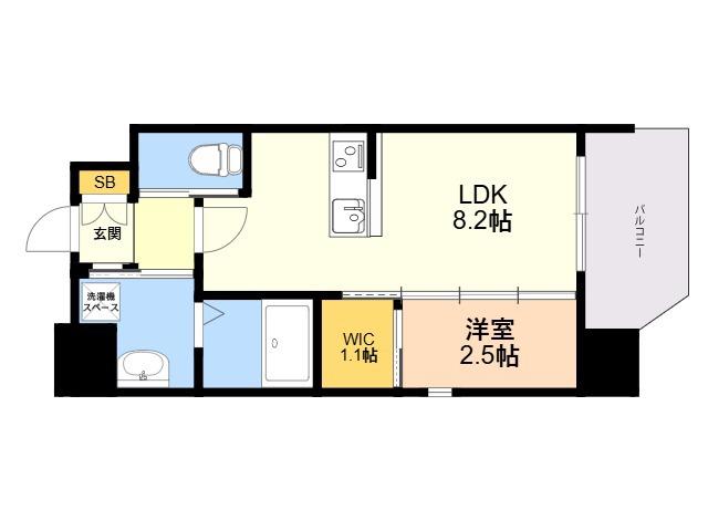 リファレンス竹下駅前(1LDK/4階)の間取り写真