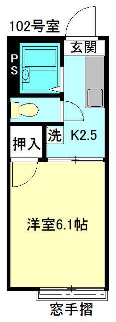 ハイム・K(1K/1階)の間取り写真
