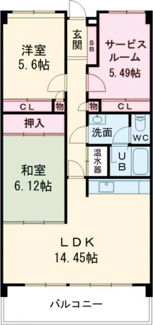 LA相浦(3LDK/5階)の間取り写真