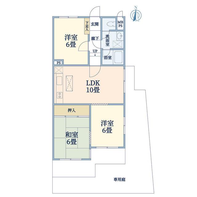 ライオンズマンション自由が丘第2(3LDK/1階)の間取り写真