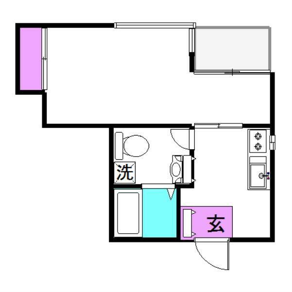 住商第2ビル(1K/3階)の間取り写真