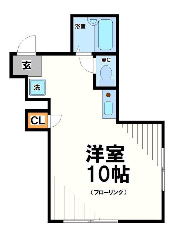 メゾンドヒル(1K/2階)の間取り写真