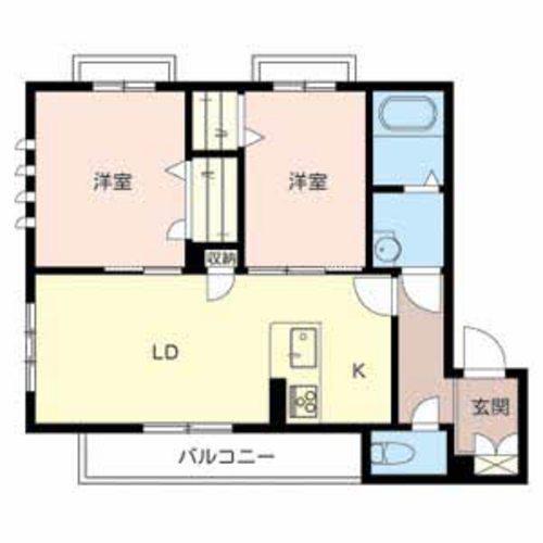 アルファエール(2LDK/2階)の間取り写真