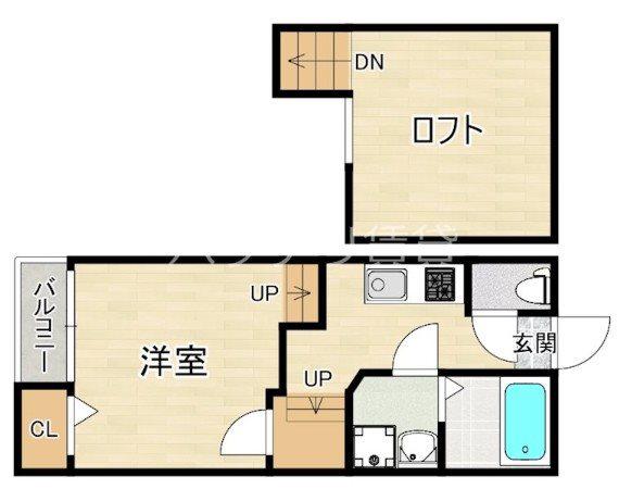 イルサンテIII(1K/2階)の間取り写真