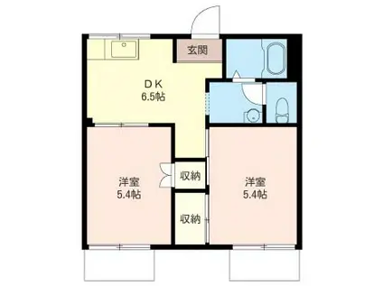 グレースMEIWA(2DK/1階)の間取り写真