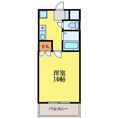 パールメゾンⅡ(1K/3階)の間取り写真