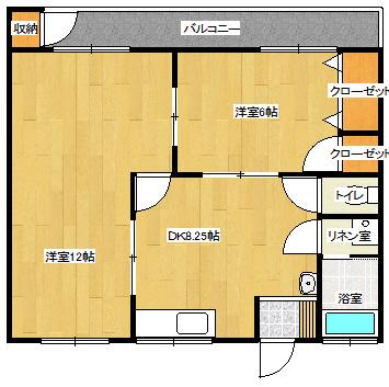 檜原アパート(2DK/2階)の間取り写真