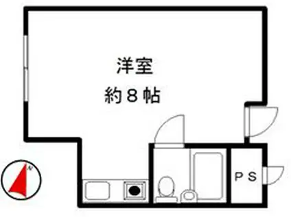 朝日九段マンション(ワンルーム/11階)の間取り写真