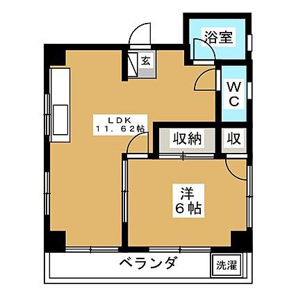青木ハイツ(1LDK/3階)の間取り写真