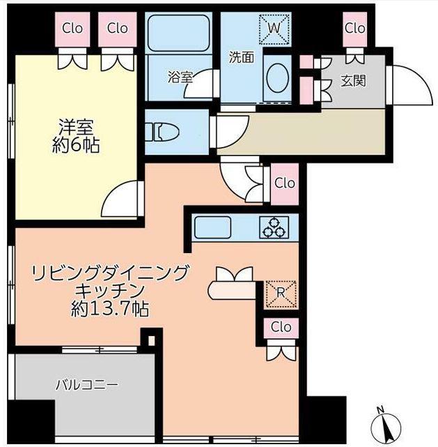 新橋プラザビル(1LDK/10階)の間取り写真