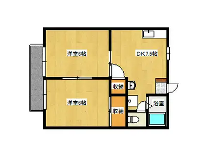 サンユート(2DK/2階)の間取り写真