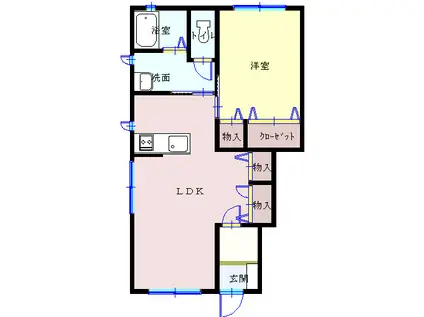 CASA D ANGELA(1LDK/1階)の間取り写真