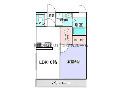 ラフェリアーナ・KISAKI・I(1LDK/3階)の間取り写真