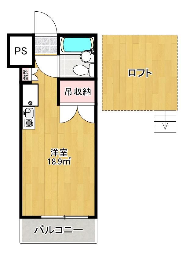 ルシール6(ワンルーム/5階)の間取り写真