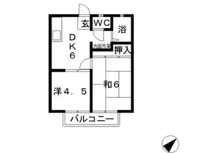 宮原マンション中島(2DK/2階)の間取り写真