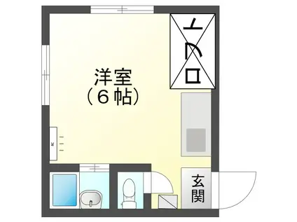 アローエイト(ワンルーム/2階)の間取り写真