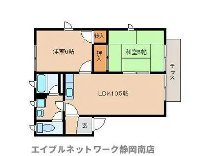 スクウェア25 B棟(2LDK/1階)の間取り写真