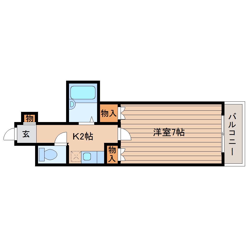 エトワール仙台第一(1K/2階)の間取り写真