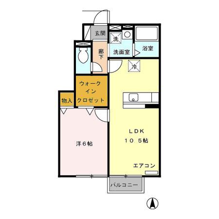 サンセール 北斗(1LDK/1階)の間取り写真