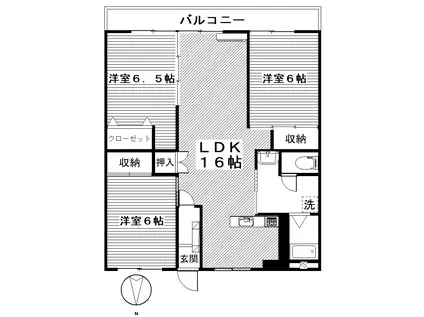 パークサイド篠崎(3LDK/3階)の間取り写真