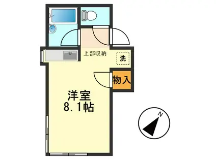 翠荘東B(ワンルーム/2階)の間取り写真