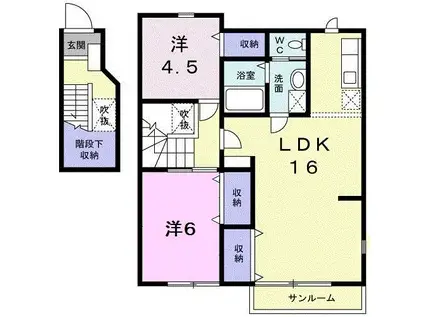 ノーブル3(2LDK/2階)の間取り写真