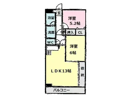 エステート15(2LDK/3階)の間取り写真