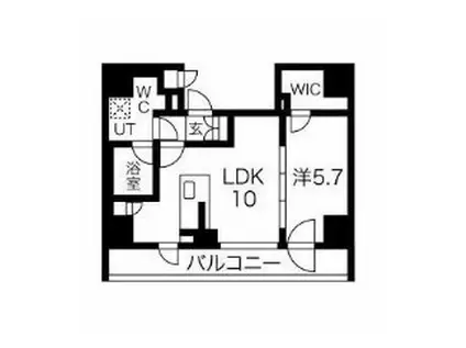 エルフォルテ五反田(1LDK/14階)の間取り写真