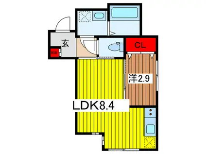 アトラスカーロ文蔵(1LDK/1階)の間取り写真