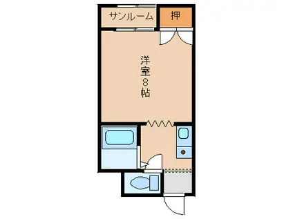 サンライトT(1K/1階)の間取り写真