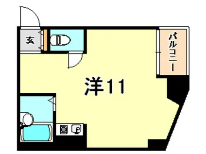 ドミール寺尾(ワンルーム/2階)の間取り写真