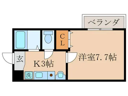 MARAE安朱(1K/2階)の間取り写真