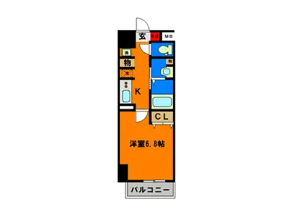 千葉ポートイースト(1K/9階)の間取り写真