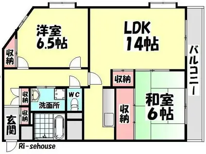 サンライフマンション(2LDK/3階)の間取り写真