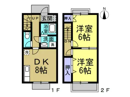 CLASSEED萱苅口(2DK/1階)の間取り写真
